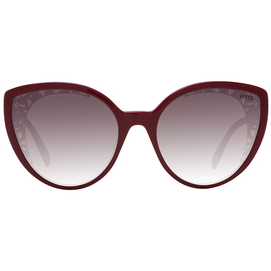 Emilio Pucci burgundy plastic cat-eye sunglasses with gradient lenses