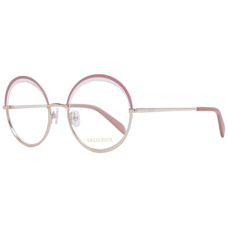 Emilio Pucci round pink metal eyeglasses frames