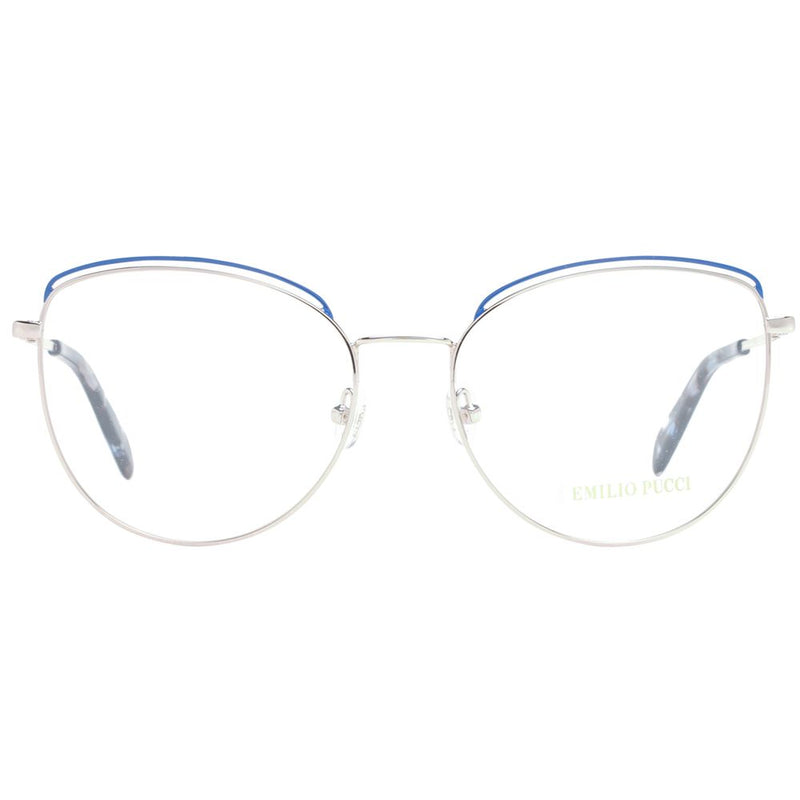 Emilio Pucci blue and silver metal cat-eye eyeglass frames