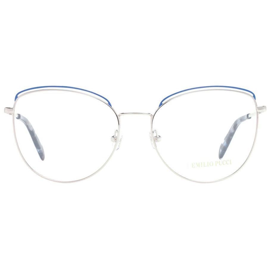 Emilio Pucci blue and silver metal cat-eye eyeglass frames with thin rims