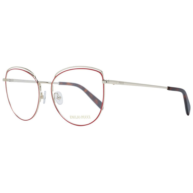 Emilio Pucci red and gold metal cat-eye eyeglass frames