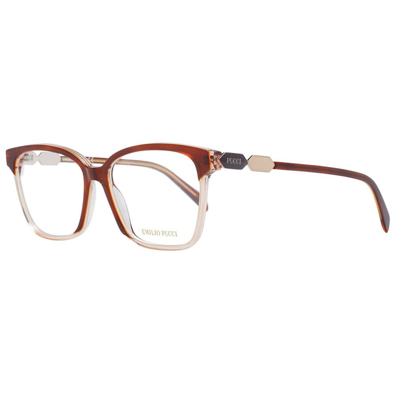 Emilio Pucci brown plastic eyeglass frames with gradient lenses and gold temples