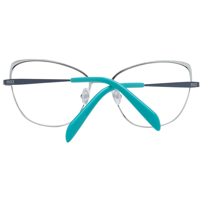 Emilio Pucci blue metal eyeglass frames with cat-eye shape