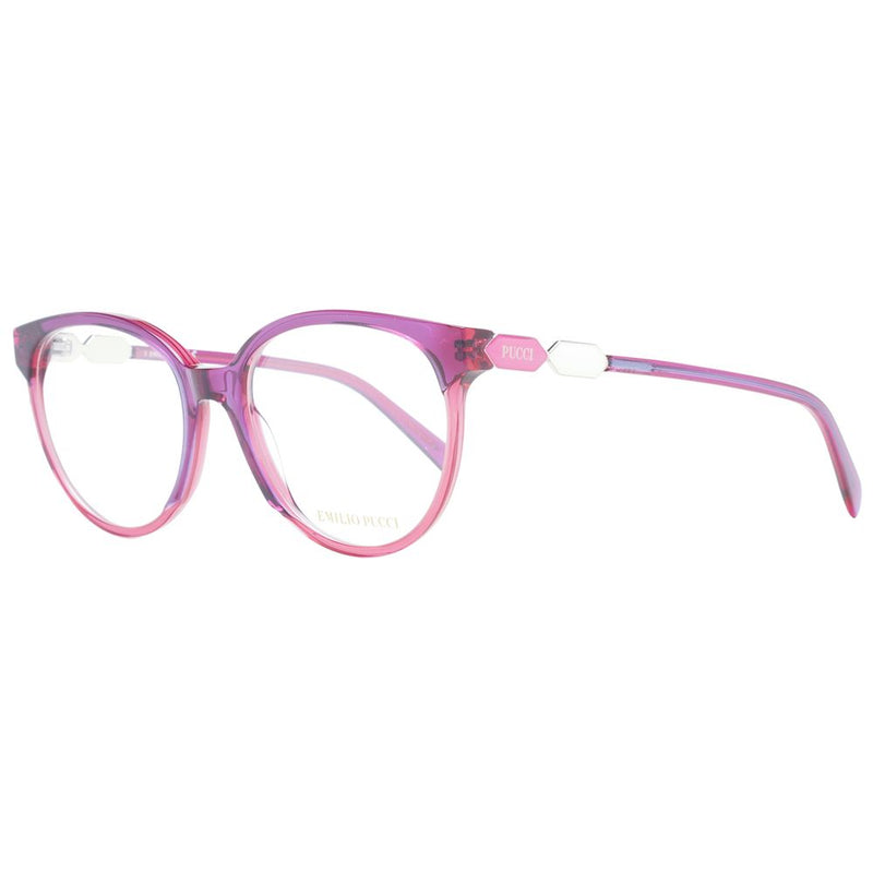 Emilio Pucci purple and pink gradient plastic eyeglass frames with rounded lenses