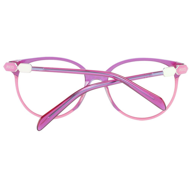 Emilio Pucci purple and pink plastic eyeglass frames with folded temples