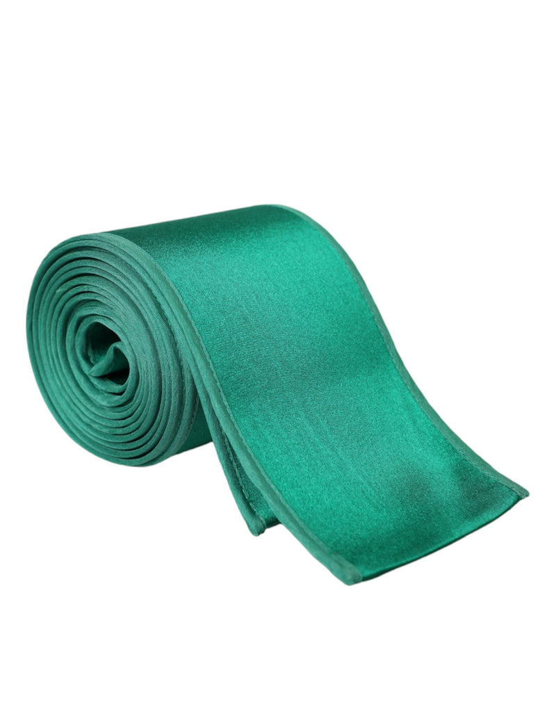 Bright green silk satin women waist belt rolled up neatly