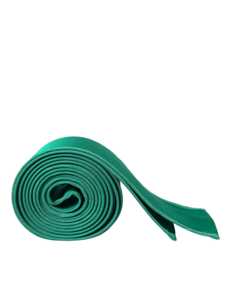 Rolled green silk satin waist belt