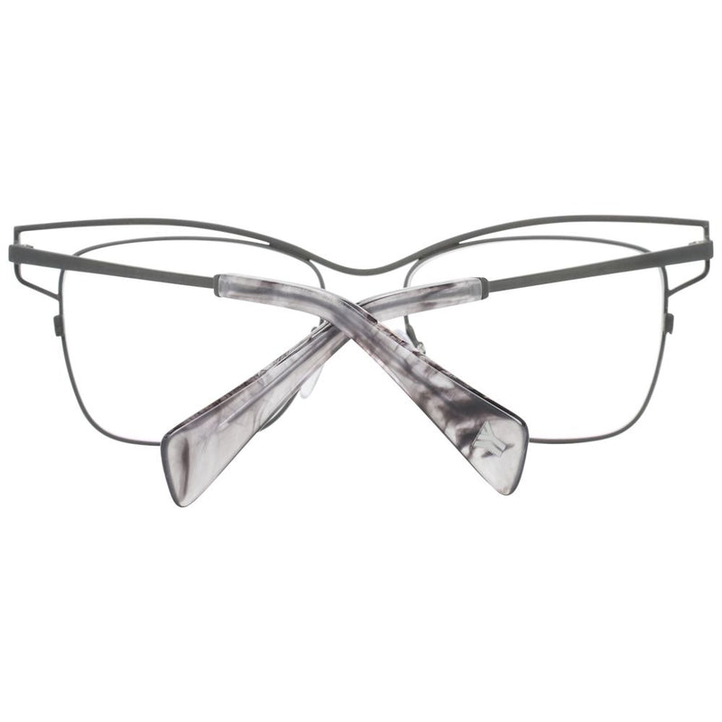 Gray titanium glasses frames with double-wire top rims and marbled temples