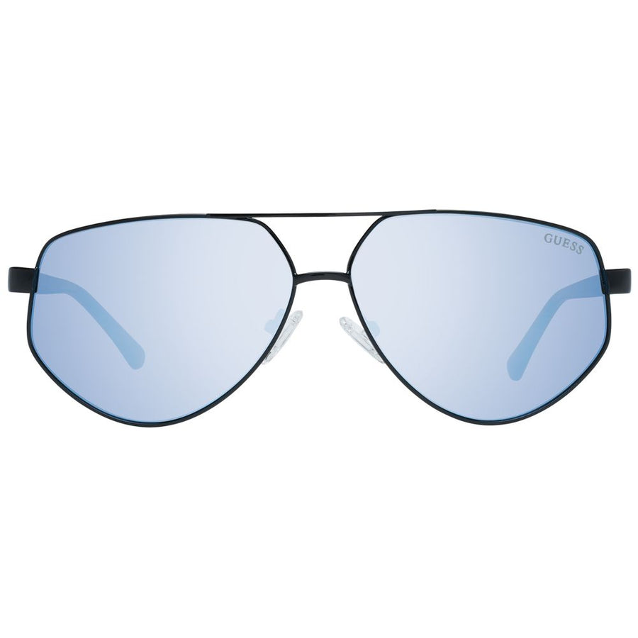 Guess black metal and plastic aviator sunglasses with blue mirrored lenses