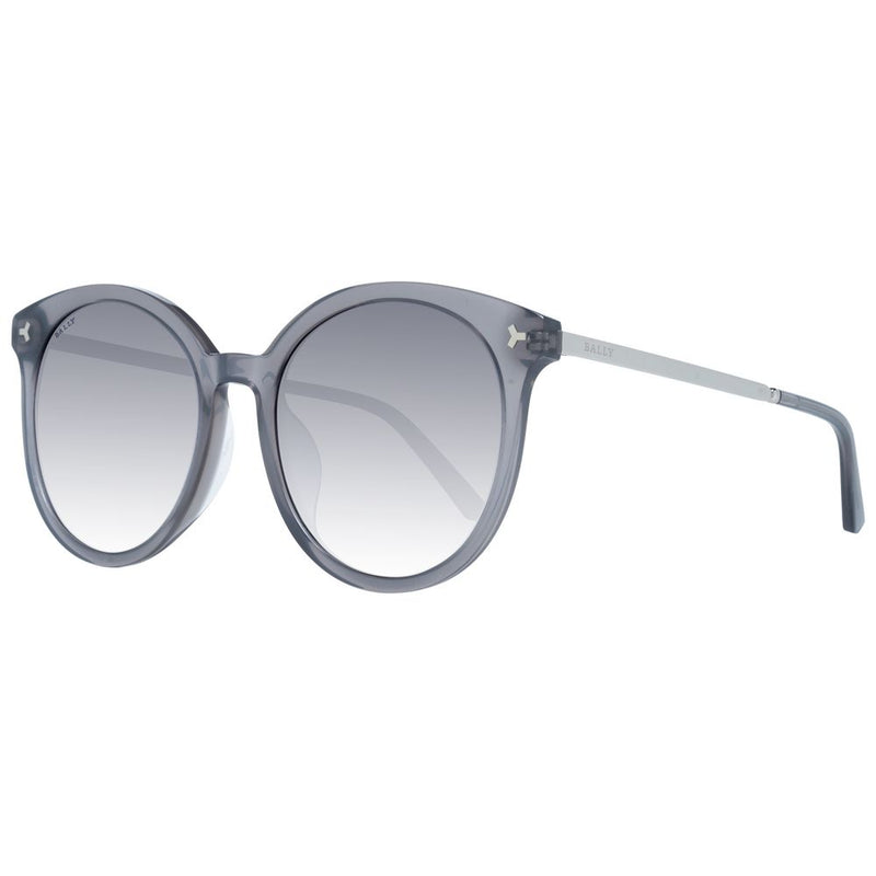 Bally gray plastic round sunglasses with gradient lenses and silver temples