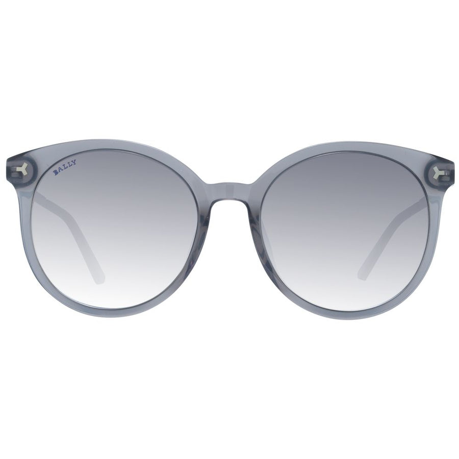 Bally gray plastic round sunglasses with gradient lenses and silver temples