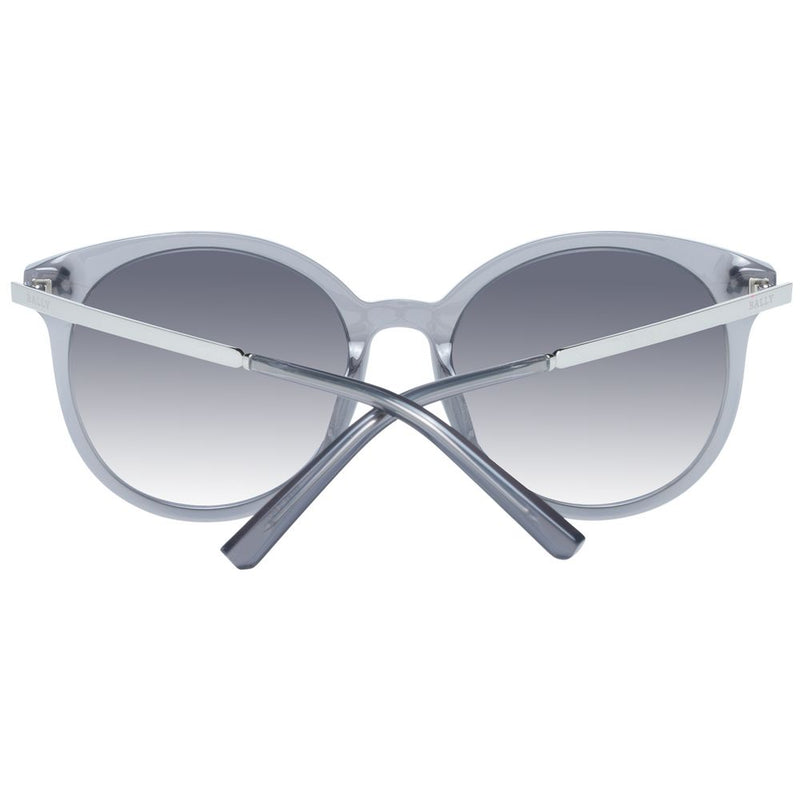 Bally gray plastic round sunglasses with folded temples