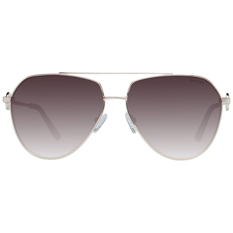 Guess gold metal aviator sunglasses with brown gradient lenses