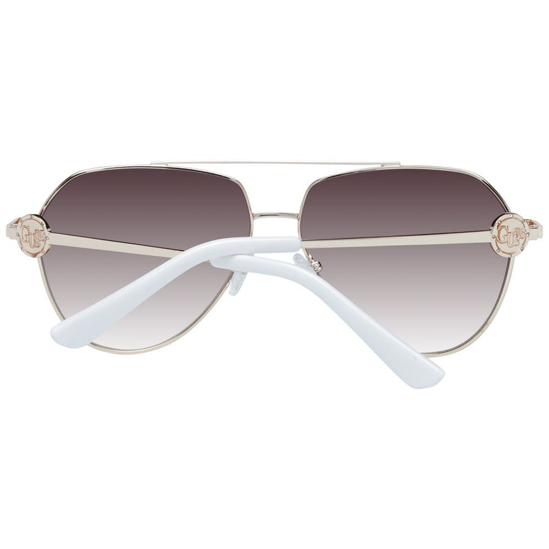 Guess gold metal aviator sunglasses with gradient lenses and white temple tips