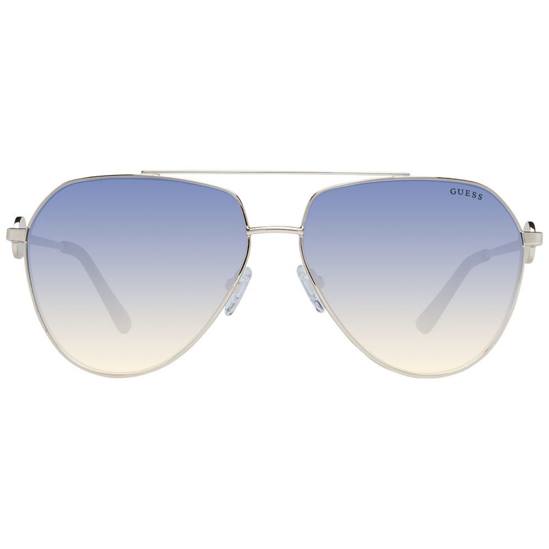 Guess gold metal aviator sunglasses with blue and yellow gradient lenses