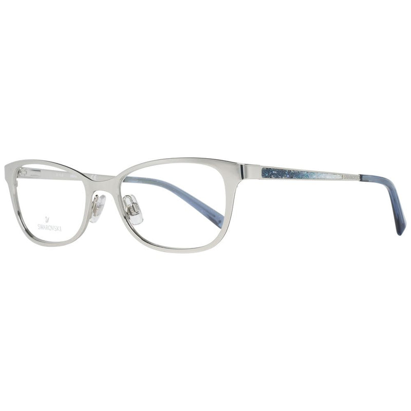 Swarovski silver metal eyeglass frames with blue glitter temples