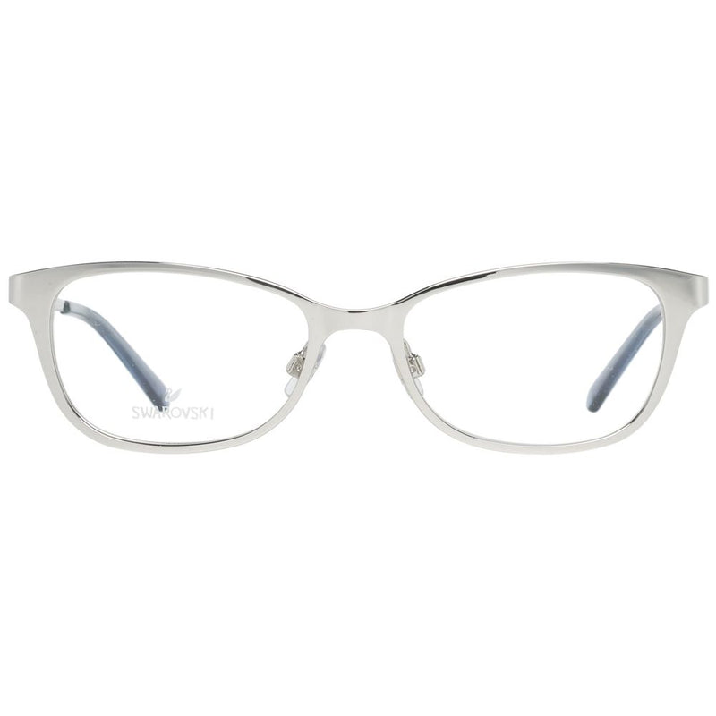 Swarovski silver metal rectangular eyeglass frames