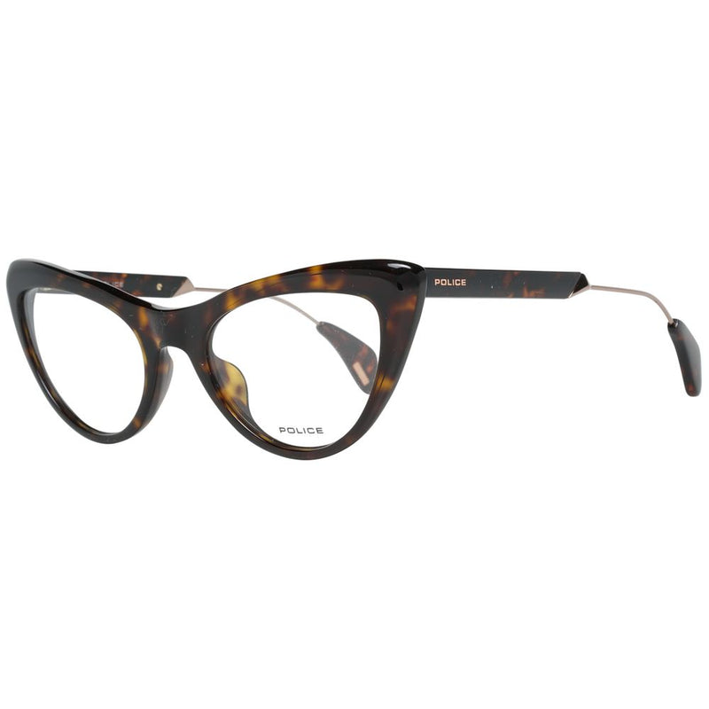 Police brown tortoiseshell cat-eye glasses with metal and plastic frames