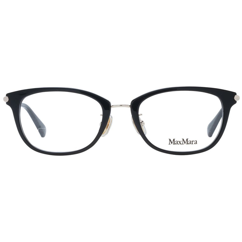 Max Mara black plastic and metal oval eyeglasses frames