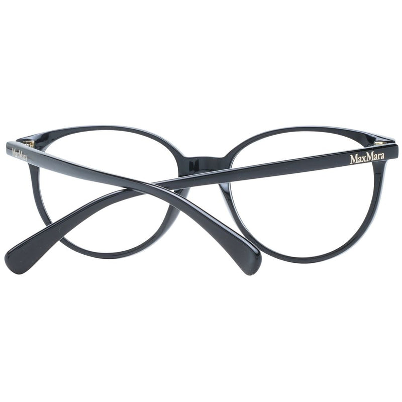 Max Mara black plastic eyeglass frames with rounded lenses and folded temples
