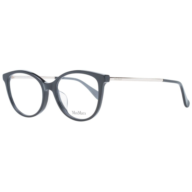 Max Mara black plastic and metal cat-eye eyeglass frames with silver temples