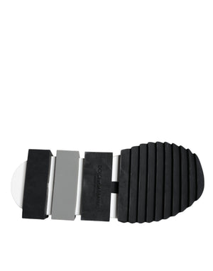 Black and white Dolce & Gabbana Sorrento sneaker rubber sole with black, grey, and white block tread pattern.