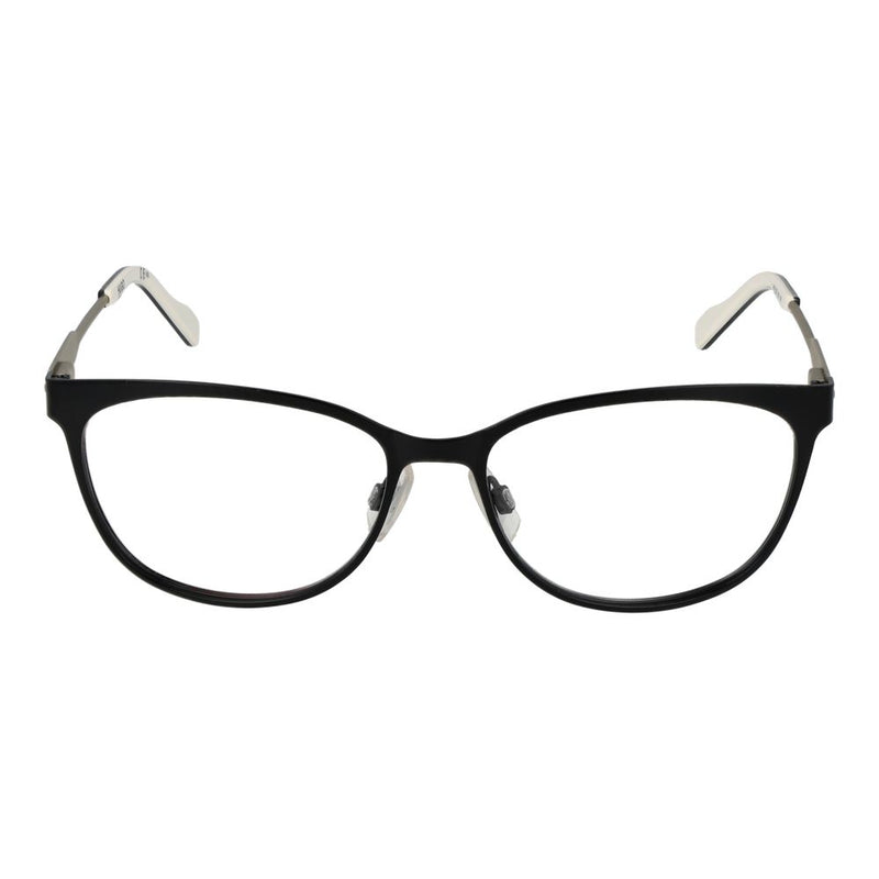 Black stainless steel cat-eye eyeglasses frames