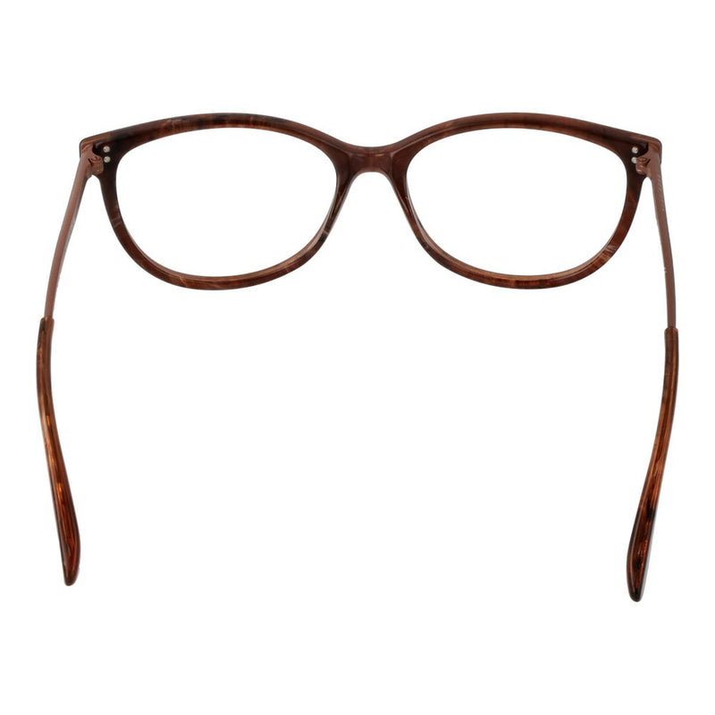 Brown tortoiseshell acetate eyeglass frames with rounded oval lenses