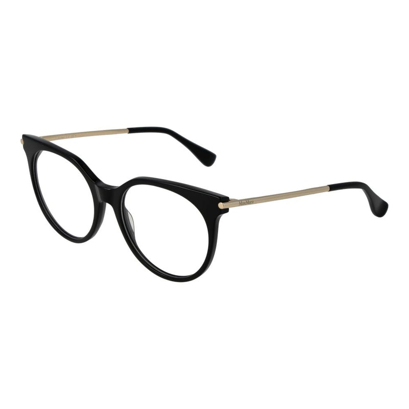Max Mara black acetate eyeglass frames with gold temples