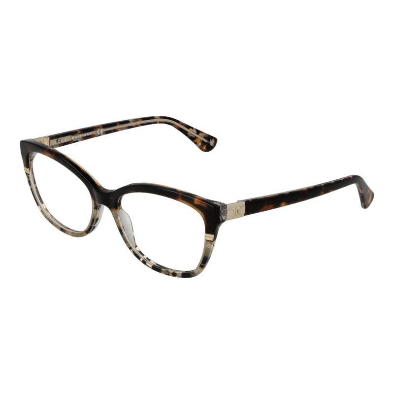 Brown tortoiseshell acetate eyeglass frames with a cat-eye style
