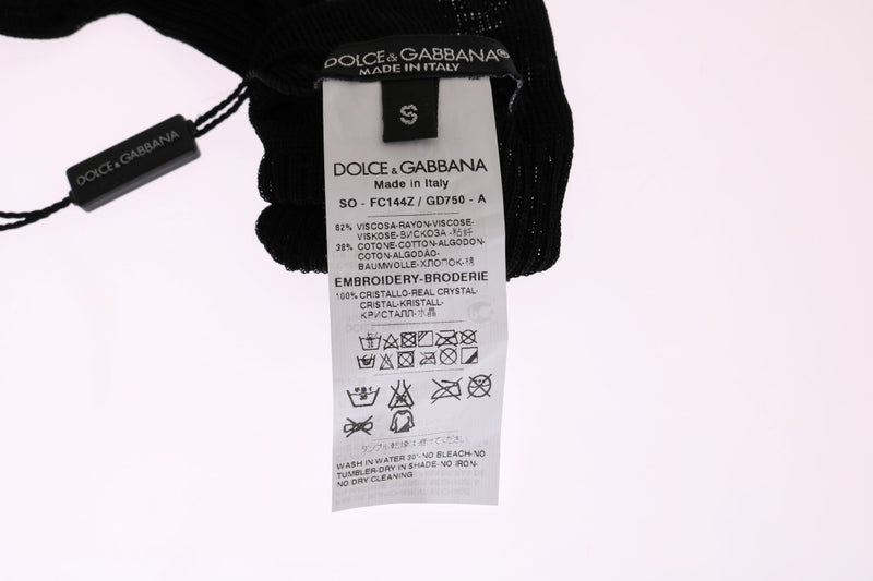 Dolce & Gabbana black knitted sock with brand and material care labels attached