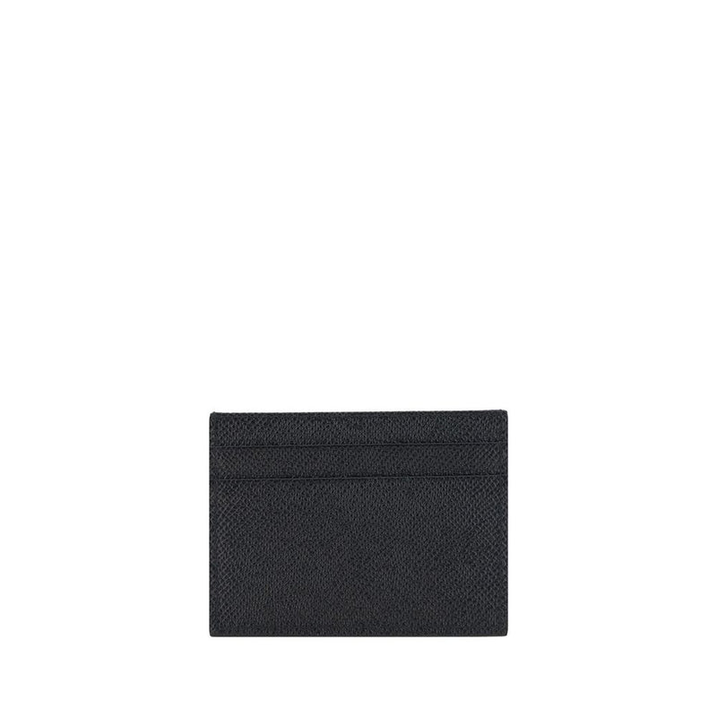 Black textured leather card holder wallet