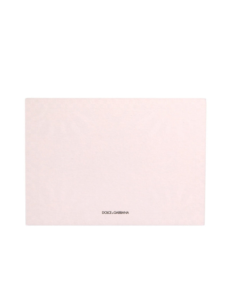 Plain light pink card holder featuring the Dolce & Gabbana logo