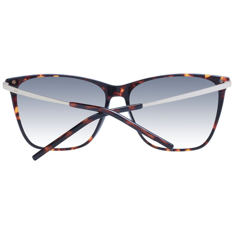 Brown tortoiseshell acetate sunglasses with gradient lenses and silver arms