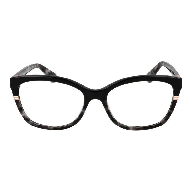 Black and grey tortoiseshell acetate cat-eye eyeglass frames