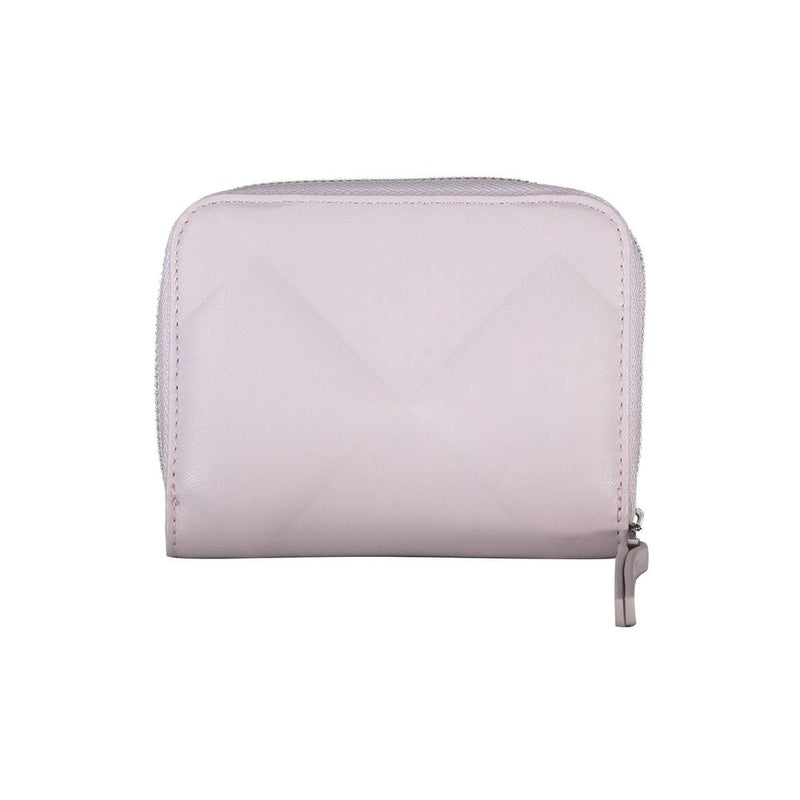 Light purple polyester zip-around women's wallet