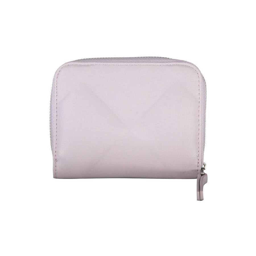 Light purple polyester Calvin Klein zip-around women's wallet with embossed CK logo