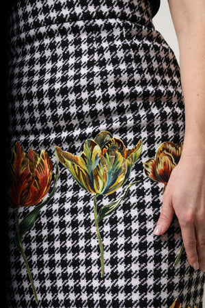 Dolce & Gabbana Multicolor Floral Print High Waist Pencil Cut Skirt