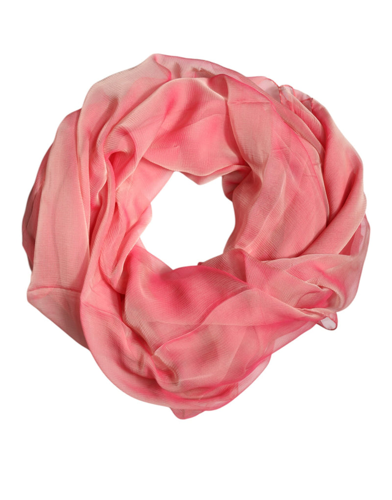 Pink silk wrap shawl scarf rolled in a circle