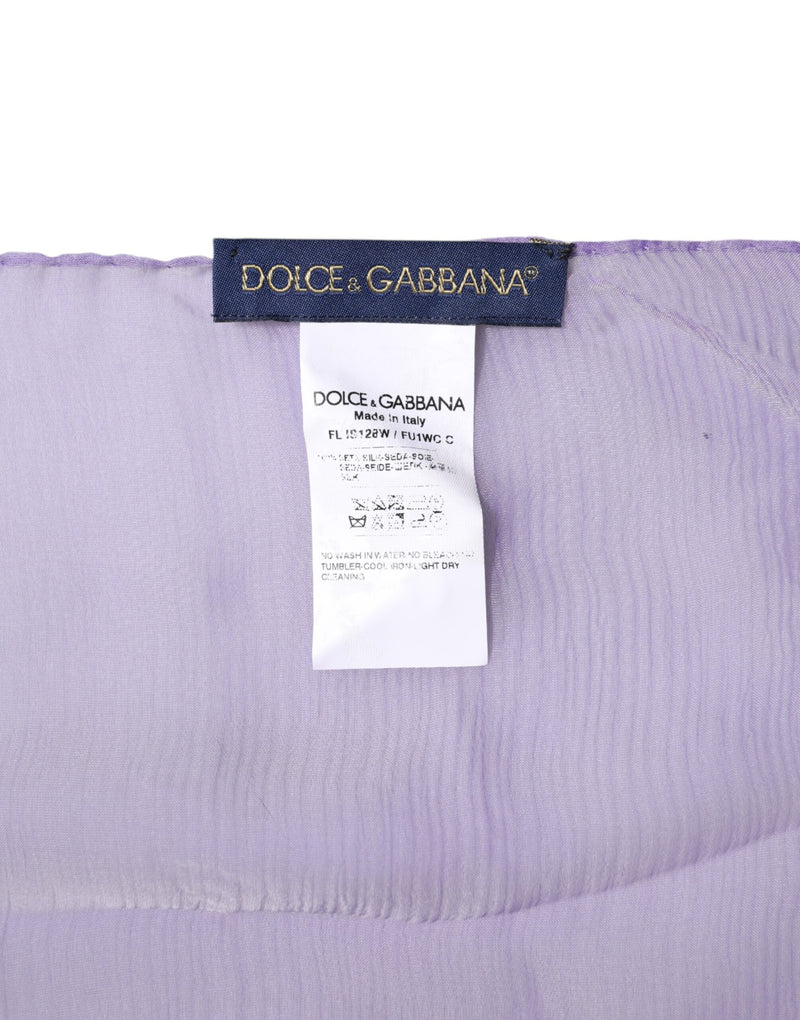 Dolce & Gabbana purple silk wrap scarf with brand tag