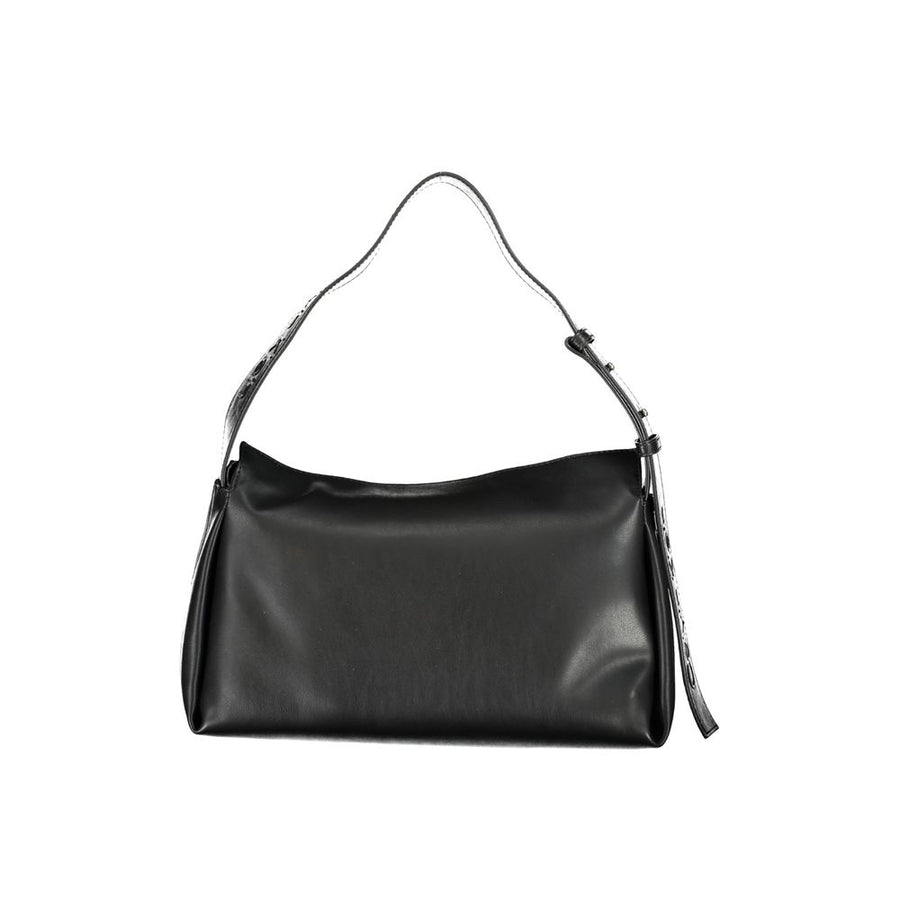 Black polyester Calvin Klein shoulder bag with a single strap and a zip closure
