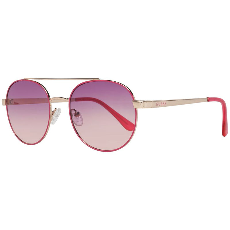 Rose gold metal aviator sunglasses with pink gradient lenses