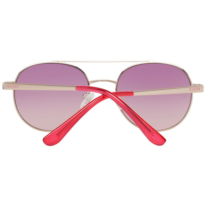 Rose gold metal aviator sunglasses with pink gradient lenses and pink temple tips