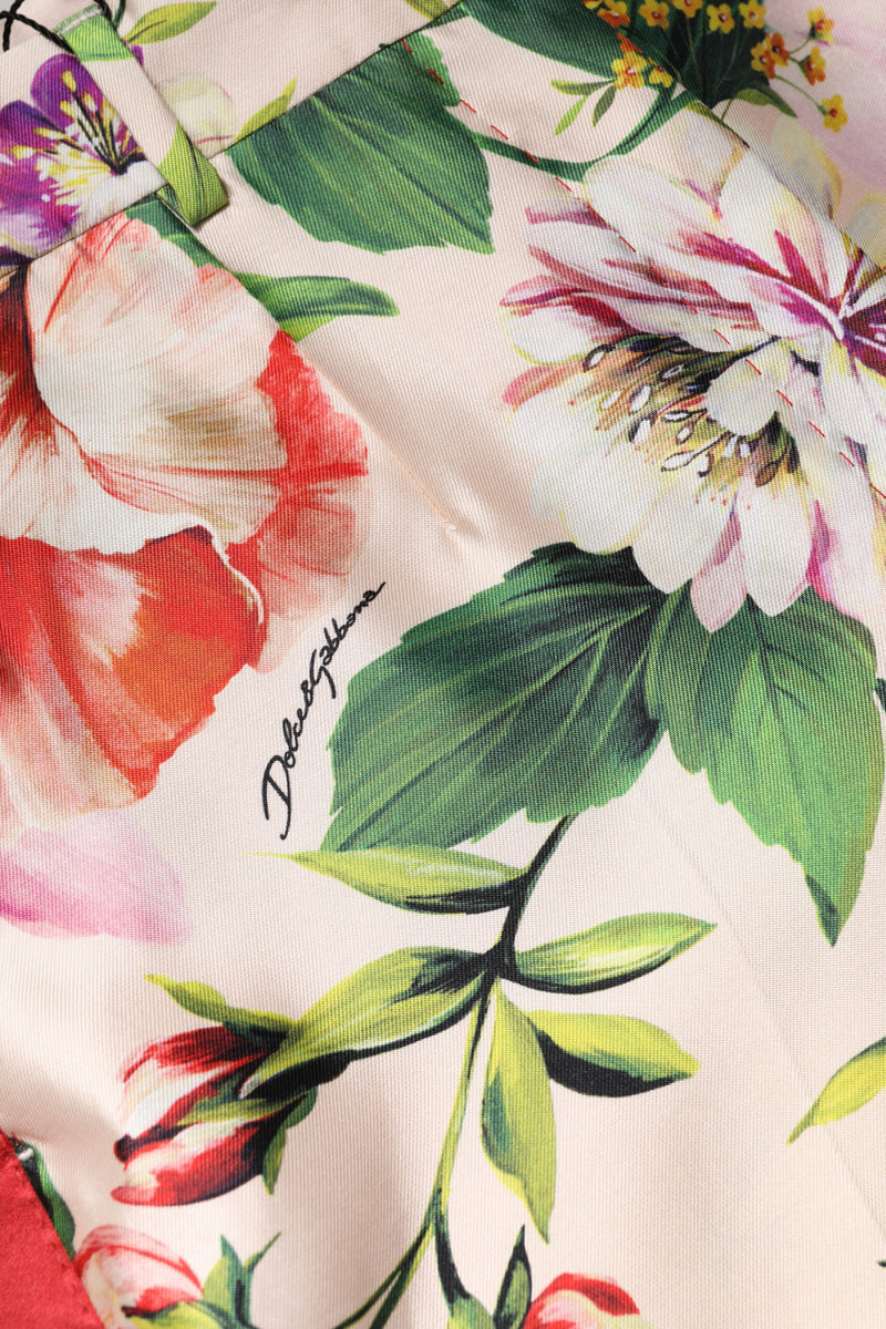 Multicolor silk floral high waist straight pants with belt loops