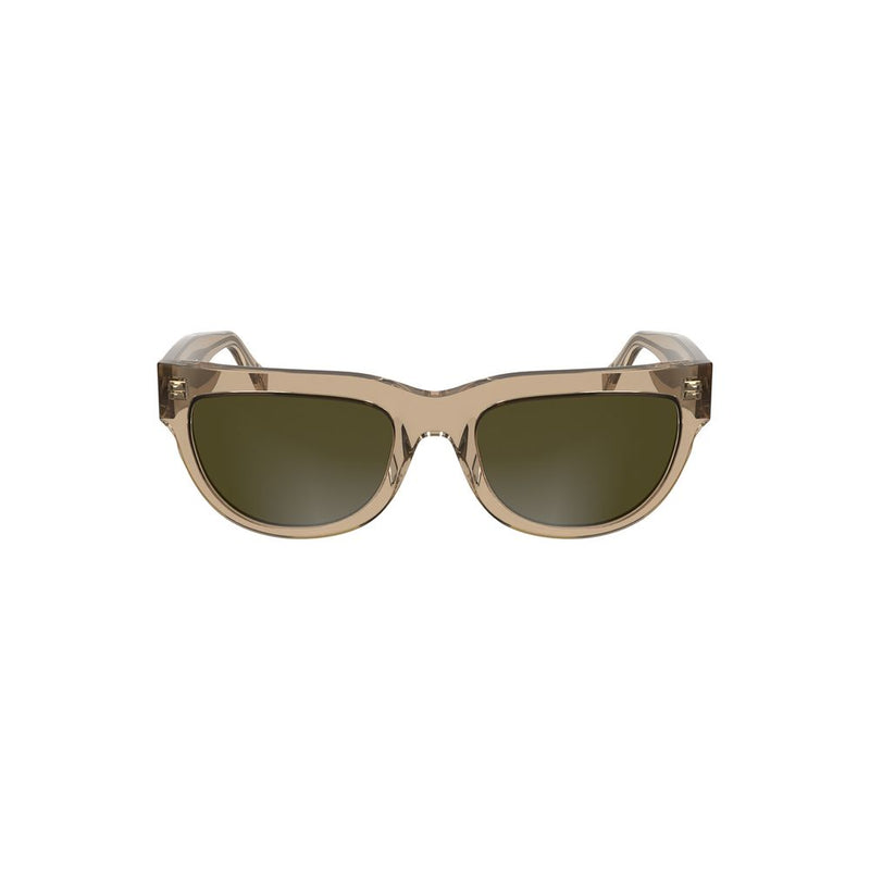 Brown acetate women's sunglasses with dark tinted lenses