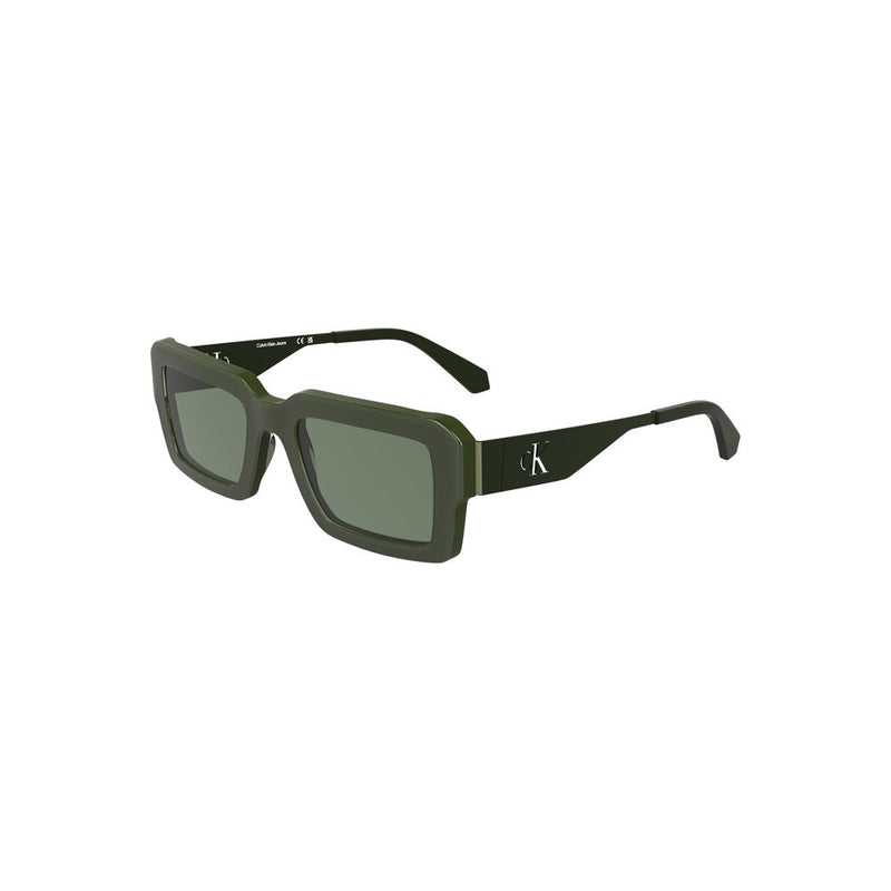 Olive green acetate women's rectangular sunglasses with tinted lenses and thick frames
