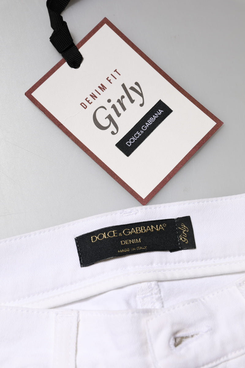 Dolce & Gabbana white denim jeans with brand tags