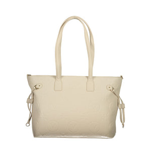Mario Valentino Beige Polyurethane Women's Bag with Adjustable Straps