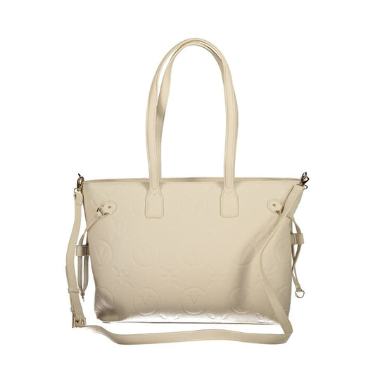 Mario Valentino Beige Polyurethane Women's Bag with Adjustable Straps