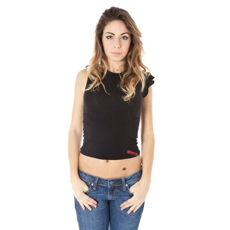 Black micro modal sleeveless women t-shirt